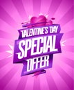 Valentine`s day special offer vector poster template