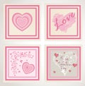 Valentine`s day stamps set Royalty Free Stock Photo