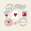 Valentine's Day stamps set