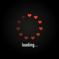 Valentine`s day status bar with flat stylized hearts. Vector