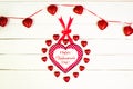 Valentine`s Day string hearts