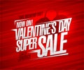 Valentine`s day super sale poster, lovely savings this weekend only