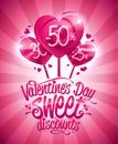 Valentine`s day sweet discounts sale poster design