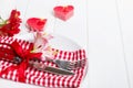 Valentine`s day table setting Royalty Free Stock Photo