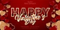 Valentine`s day text, rose gold color style editable text effect