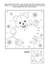 Valentine`s Day dot-to-dot and coloring page with teddy bear and heart