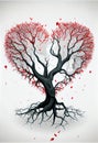 Valentine\'s day, tree with shape of heart, illustration, wallpaper
