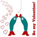 Valentine`s Day. Two fishes