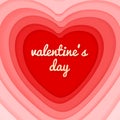 Valentine`s day vector card with cut paper design heart.