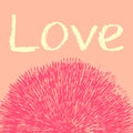 Valentine`s day vector greeting card, pink colors