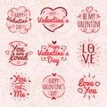 Valentine`s Day vector illustration on a framed pink background