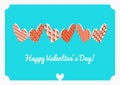 Valentine's day vector postcard. Isometric hearts on blue background. Royalty Free Stock Photo
