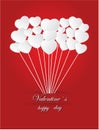 Valentine`s Day Of White Paper Heart On A Red Background