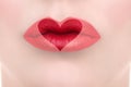 Creative Valentine`s Day Heart Lips Kiss lipstick ad