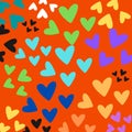 Various colours love heart shapes background Royalty Free Stock Photo