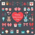 Valentine's flat elements for your design.