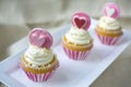 Valentine's french vanilla cupcake with heart gumpaste topper