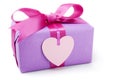 Valentine's gift with blank heart shaped tag