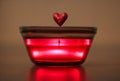 Valentine's heart on glowing jelly
