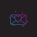 valentine's heart massage icon vector design