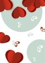 Valentine`s hearts. Paper flying elements on a white background. Vector love symbols in the shape of a heart for Happy Women`s, Royalty Free Stock Photo