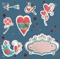 Valentine`s icon vector set on abstract background