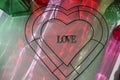 Valentine's love reflects, colorful reflections off glass bottles Royalty Free Stock Photo