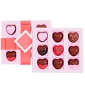 Valentine\'s movie night chocolate box on transparent background, 3D rendering