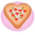 Valentine\'s movie night Heart-Shaped Pizza on transparent background, 3D rendering