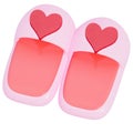 Valentine\'s movie night Love-Infused Slipper on transparent background, 3D rendering