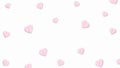 Valentine s paper confetti pink or purple hearts flying in the isolated white background. Pink or purple sign symbols of love Royalty Free Stock Photo