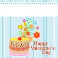 Valentine`s party flowers and delicious cakes Royalty Free Stock Photo