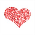 Valentine's red ornate heart