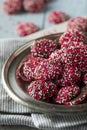 Valentine`s Red and White Chocolate NonPareils Royalty Free Stock Photo