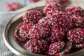 Valentine`s Red and White Chocolate NonPareils Royalty Free Stock Photo