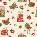 Valentine seamless background with birds