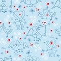 valentine seamless on a blue background