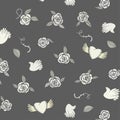 Valentine seamless pattern on a grey background Royalty Free Stock Photo