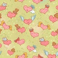 Valentine seamless pattern with hearts Royalty Free Stock Photo