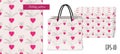 Valentine seamless pattern with hearts and packing mocup