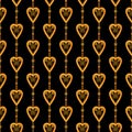 Valentine seamless pattern hearts texture black background Royalty Free Stock Photo