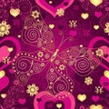 Valentine seamless purple pattern