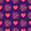 Valentine seamless violet pattern