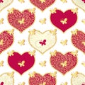 Valentine seamless white pattern Royalty Free Stock Photo