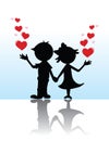 Valentine Silhouette Couple Royalty Free Stock Photo