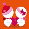 Valentine SnowBabies Boy Girl Heart 03
