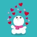 Valentine SnowBabies Pink Scarf Hearts 04