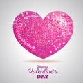 Valentine sparkle pink love heart