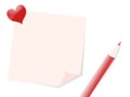 Valentine stick note illustration Royalty Free Stock Photo