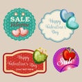 Four valentine stickers